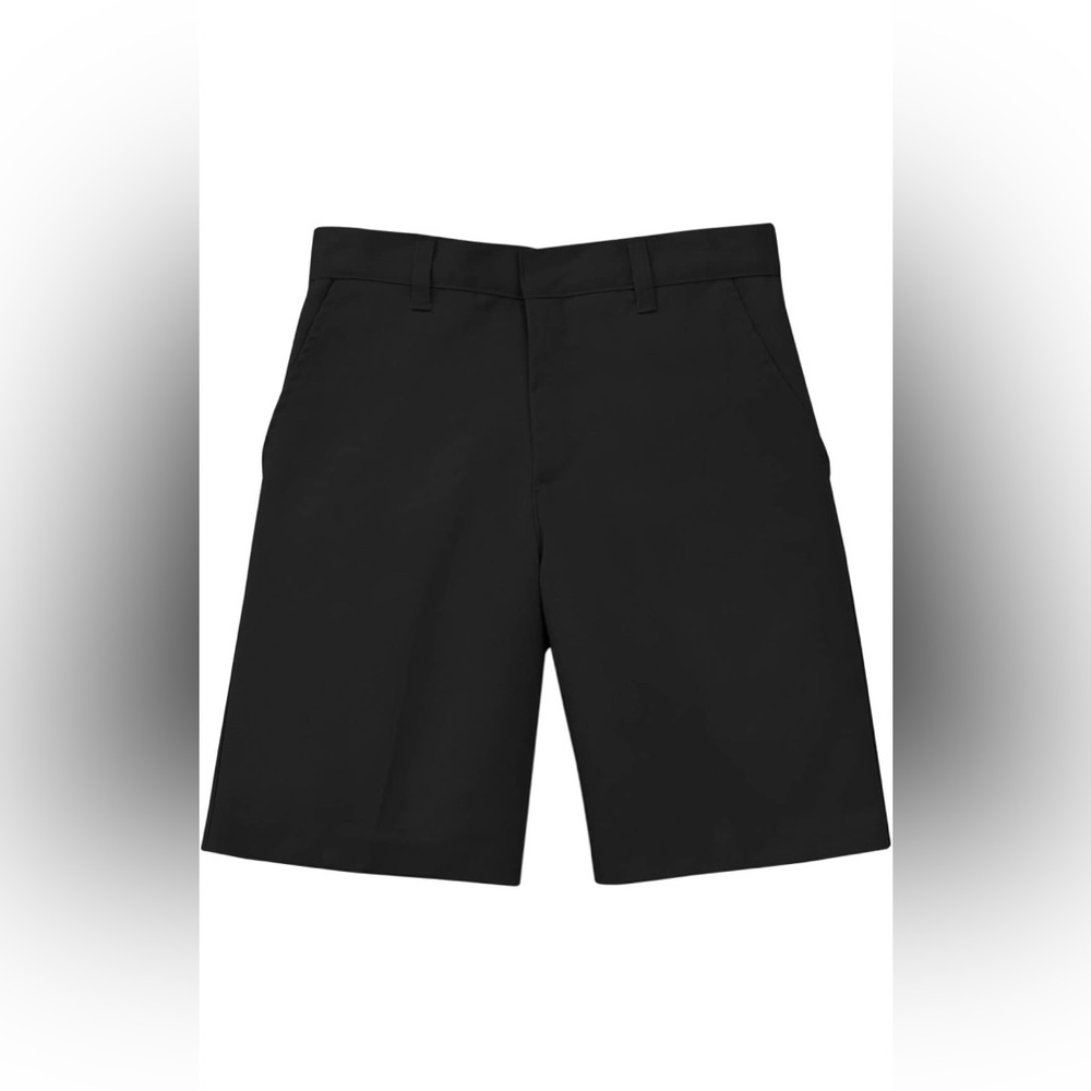 Big Boys Adjustable Waist Flat Front Shorts - Classroom Uniforms Black Size 16
